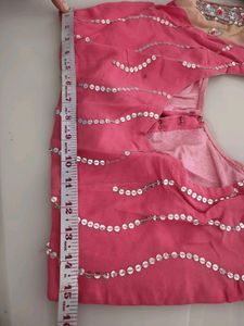 Rose Pink Saree Chiffon With Blouse