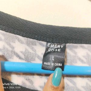 SHEIN Emery Rose Black &amp; White Houndstooth Dress