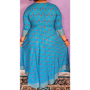 Blue Long Anarkali Kurti