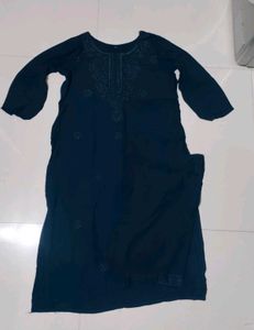 Elegant Dark Blue Embroidered Kurta Set