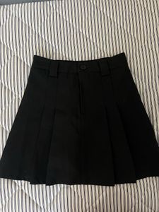 Black Pleated Skirt with shorts inside