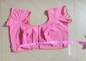 Elegant Pink Silk Saree with Gold Border