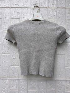 New with tag Korean Striped Knit Cropped Top