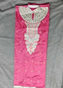 Pink Embroidered Dress Material withDupatta