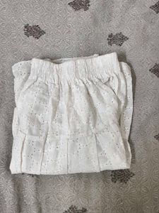Chic White Broderie Skirt