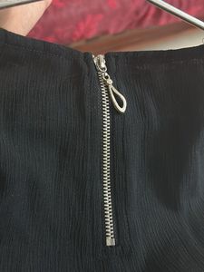Black Embellished Short Sleeve Top