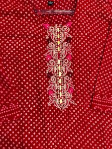 Elegant Red Printed Kurta