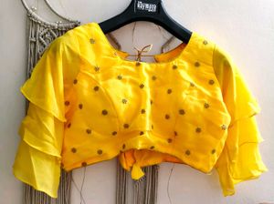 Vibrant Yellow Embroidered Blouse 44
