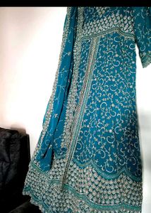 Stunning Teal Embroidered Lehenga Choli