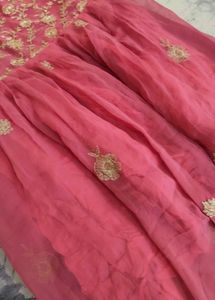 Beautiful Pink Kurta Set with Gold Embroidery