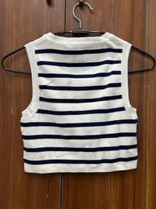 Zara Striped Sleeveless Knit Top