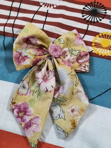 Floral Bow Hair Clip