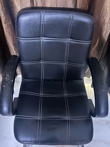 Black Faux Leather Office Chair