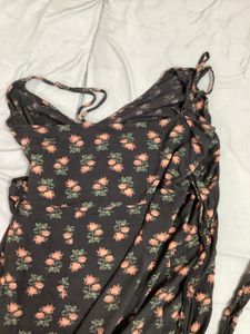 Floral Wrap midi Dress