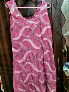 Beautiful Pink Sequin Suit with Palazzo - XL/XXL (