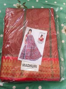 Beautiful katan Saree with Blouse