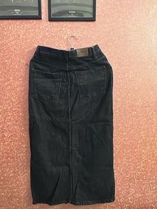 Dark Wash Denim Maxi Skirt