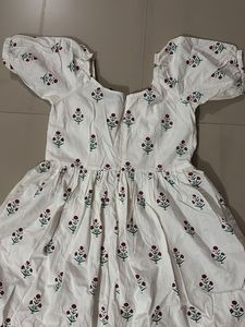 White Floral Print Dress
