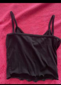 Black Lace Trim Cami Top