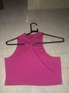 Ribbed Pink Crop Top