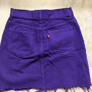 Vibrant Purple Denim Mini Skirt