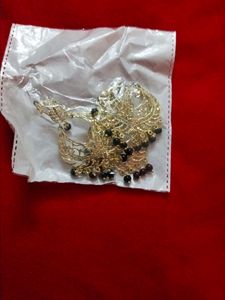 Beutiful Goldan Earrings With Maag Tikka