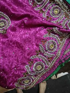 Stunning Embroidered Pink Saree