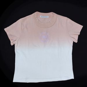 ALEXANDER WANG  Ogo Embroidered Ombre T-Shirt Pink