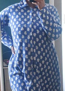 Blue Heart Print fleece co ord set