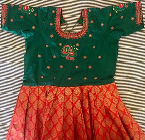 Pattu Long Frock for Kids