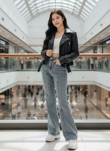 High Waist Wide Leg Denim Jeans