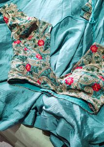 Elegant Teal  ghaghra with Embroidered Blouse