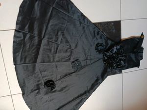 Women Self Design Witha Big Flower Gowns  Black