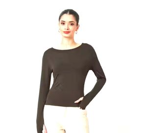 Shein Chic Long Sleeve Boat Neck Top
