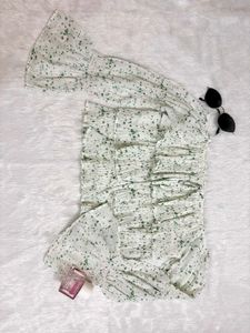 Boho Off-Shoulder Floral Ruffle Top