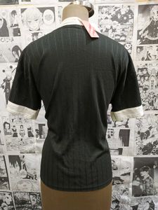 Ribbed Black Top with White Trim