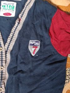 Men's V-Neck Button-Up Sweater