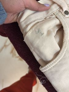 Cream Wide Leg Jeans
