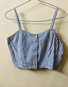 Striped Blue Crop Top