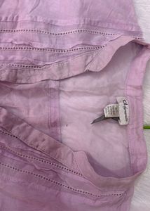 Lavender Button-Up Tunic Top