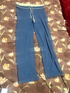 Blue Yoga Pants with Yellow Trim