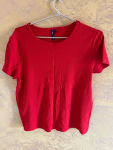 Classic Combo of 2 Ribbed T - Shirt (Red&amp;White)