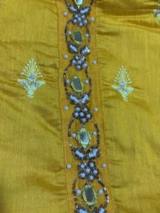 Bright Yellow Embroidered Kurta