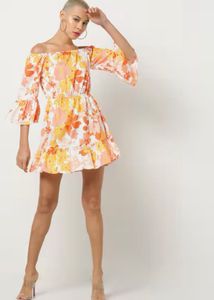 Floral Off-Shoulder Mini Dress