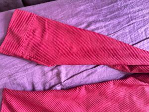 Men's Red Corduroy Button-Up Shirt