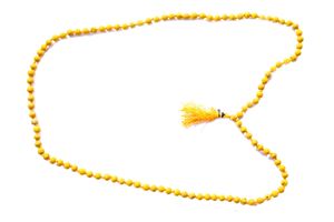 Vibrant Yellow Beaded Mala Necklace