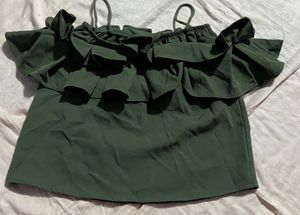 Green Ruffle Cami Top