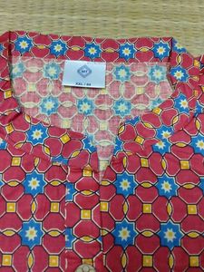 Red Colour Cambridge Cotton Kurti