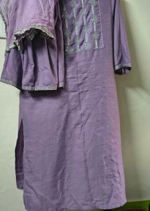 Beautiful Lavender Kurta with Embellishments