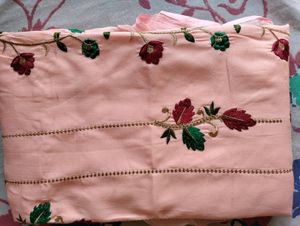 Embroided Peach Suit Fabric